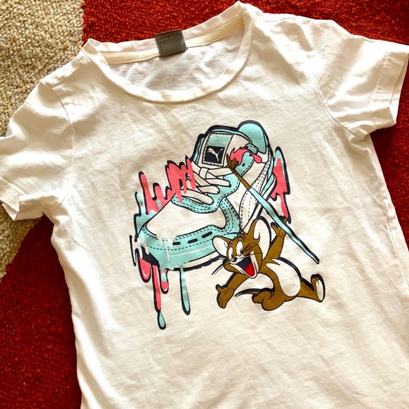 Puma Tom & Jerry Kid's Short-Sleeved Shirt - Picture 1 of 7